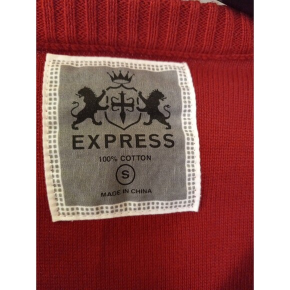 Express Mens Grey/black/red Argyle V-Neck Pullover Sweater Size‎ Small - Picture 2 of 13